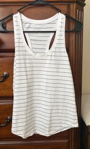 Lululemon black & white stripped tank top thumbnail 1