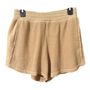 Aerie Waffle Knit Textured Shorts Womens Small Brown Pull On Pockets Sz S thumbnail 1