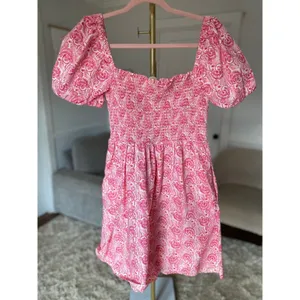 J Crew Pink Smocked Mini Dress Cotton Gauze Puff Sleeve M Cottagecore Valentines thumbnail 4