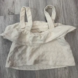Madewell Cream Textured Tiered Ruffle Tank Top Women Size M‎ thumbnail 3