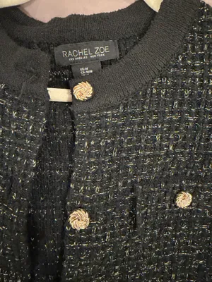 NWT Rachel Zoe Black Tweed Skirt Set in Size Medium thumbnail 2