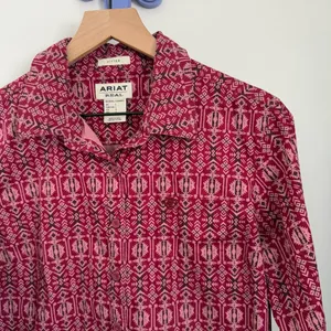 Ariat Women’s Large Alma Fitted Shirt Magenta Pink Western Rodeo Country thumbnail 3