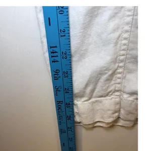 Athleta White 100% Linen Jogger Pants Small Drawstring Elastic Waist Tapered Leg thumbnail 8