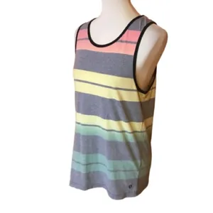 Hang Ten Striped Tank Top Medium Surfer Beach Y2K Skate Cali Casual Tank thumbnail 2