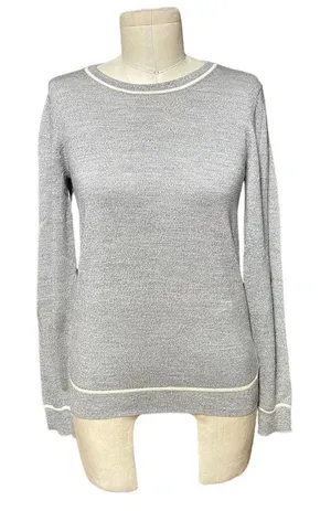 Theory Jaidyn Soft Luster Merino Wool Sweater in‎ Heather Gray Size XS thumbnail 1