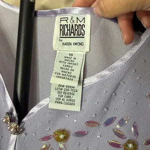 R&M Richards Karen‎ Kwong Lavender Beaded Sheer Evening Jacket Size 16 Formal thumbnail 5