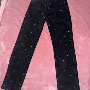 Mango‎ Women's Straight-Fit Strass Jeans w Rhinestones Size 4 thumbnail 1