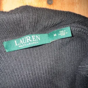 Lauren Ralph‎ Lauren Black Ruffle Open Front Cardigan Sweater Womens Medium M thumbnail 2