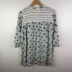 Roller Rabbit‎ Palm Tree Print Tassel Tunic Small Cover Up Sheer Beachy Resort thumbnail 5