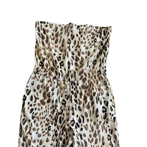 WAYF Leopard Print Jumpsuit Tan Brown‎ Strapless sz M thumbnail 10