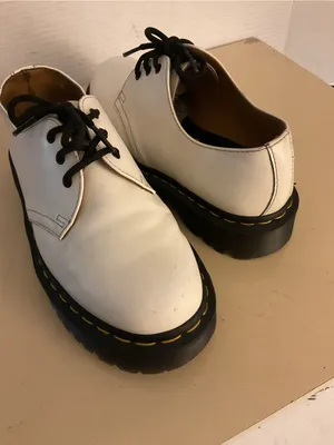 Dr. Martens women White Leather smooth Platform Oxfords shoes US 8 thumbnail 7