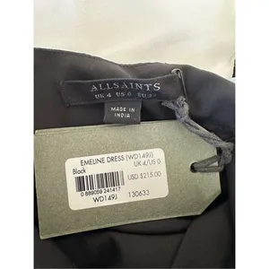 NWT AllSaints Womens Black Emeline Dress Size 0 thumbnail 5