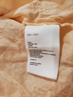 Oak + Fort Smocked Midi Dress in Apricot Large thumbnail 8