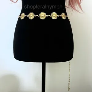 Gold Y2K Sunburst Celestial Boho Chain Belt, Fits 25-44.5 Inches, X7GA1268 thumbnail 4