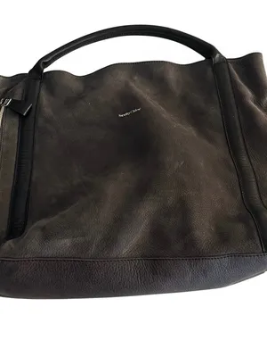 SEE by CHLOE Harriet Hobo Tote Charcoal Grey Nubuck Leather 2 Handles thumbnail 4
