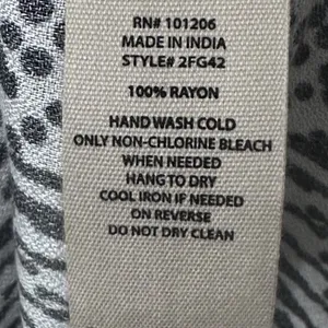 Soft Surroundings Raven Dress Womens Large Black‎ White Abstract Rayon Boho thumbnail 5