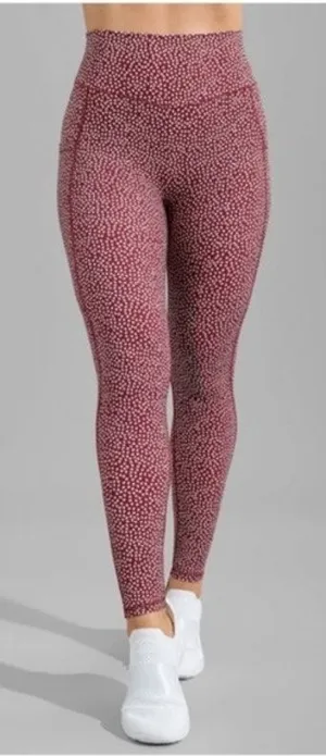 Buff Bunny Rosa pocket legging "Bossy" print vineyard red size medium thumbnail 1