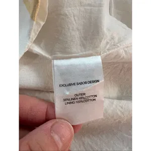 Sabo Skirt White Linen Cotton Button Down Puffed Sleeve Mini Dress Size XS thumbnail 11