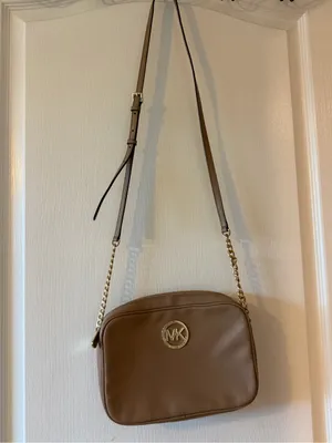 Michael Kors Tan Saffiano Leather Crossbody with Gold Logo thumbnail 8