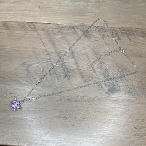 Sweet Violet Heart Saturn Necklace Sterling Silver Chain Celestial Jewelry Gift thumbnail 4