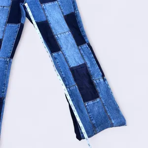 Y2K 2000s Denim Patchwork Boho Indie Mid Rise Wide Flare Bootcut Bell Bottom Jeans #Grunge #Western #Granola #Punk #Skater #Festival #Cottagecore thumbnail 7