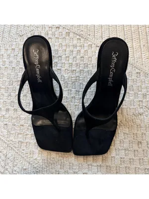Jeffrey Campbell Romee Sandal in Black Suede thumbnail 3