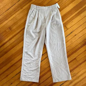 Abercrombie & Fitch NWT Sloane Curve Love Tailored Wide Leg Pant in Light Taupe thumbnail 3
