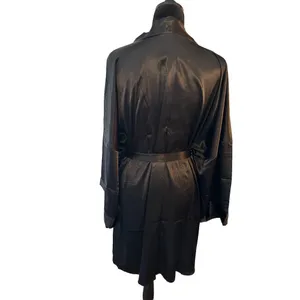 ADORE ME Women's Kimono Belted Robe Black 0/XS Silky Nightwear Stretch NEW thumbnail 2