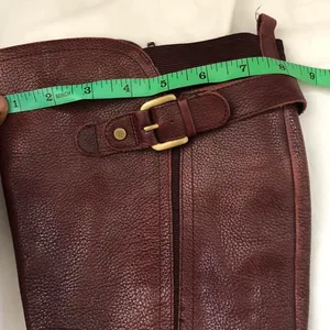 Naturalizer Vintage Burgundy Maroon Red genuine leather knee-high Riding boots gold buckles-Size 7M Measurements in pics #gothic #whimsygoth #biker #grunge #western boho indie thumbnail 6