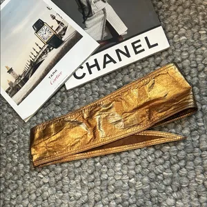 Non Signe Bronze Leather Wrap Belt Size S/M thumbnail 8