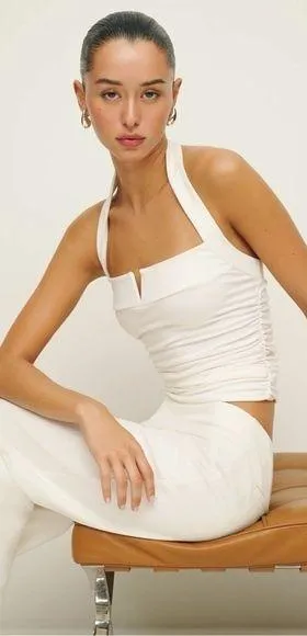 REFORMATION Arwen Ivory Knit Tank M thumbnail 1