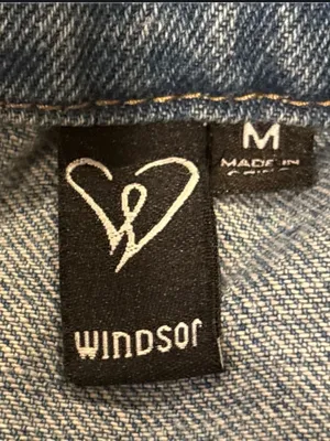 Windsor Cropped Denim Jacket Open Front Shrug Bolero Medium Wash Size M thumbnail 2