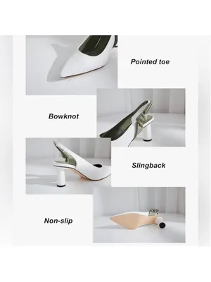 NEW Slingback Closed Pointed Toe Heels Bowknot Slip Dress Pumps 7.5 thumbnail 6