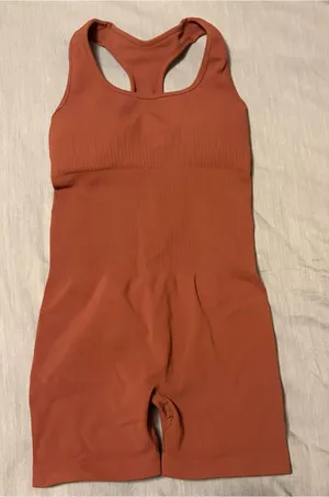 Aurola Brown Power Romper Small, Removable Padding, Racerback, Ruched Back thumbnail 1