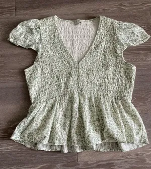 American Eagle Floral Peplum Top thumbnail 2