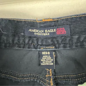 AMERICAN EAGLE Navy Blue 100% Cotton Dive Pockets Corduroy Jeans 8 Boho Western thumbnail 3