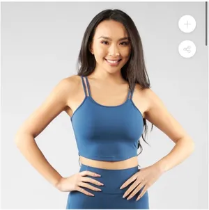 BuffBunny Double-Strap Spin Crop Top- Blue - Size X-Large thumbnail 1