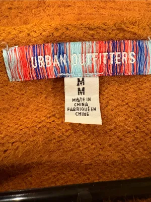 Urban Outfitters Fuzzy Cardigan sweater ochre yellow sz M 90s grunge indie sleaz thumbnail 5