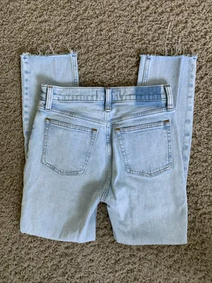 A&F 0/25 high rise skinny light wash denim blue jeans thumbnail 4