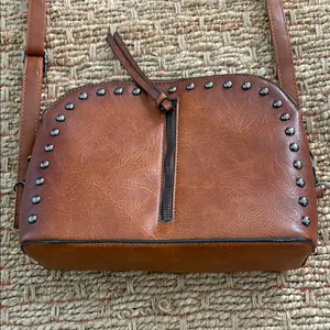 Sam & Hadley Brown Studded Shoulder Bag thumbnail 3