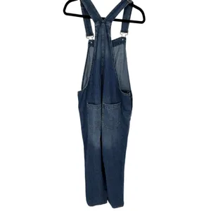 GAP Denim Slouchy Overalls Distressed Medium Wash Bib Jeans Size M Ankle Length thumbnail 4