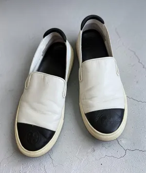 TORY BURCH Black White Leather Colorblock Sneakers Size 6 thumbnail 1