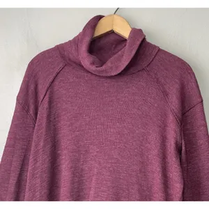 We The Free Tunic Top Oversized Large Berry Split Back Knit Lagenlook Leisure thumbnail 3