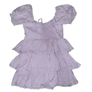 Lavender Puff Sleeve corset Tiered Dress orchid petal medium altar’d state nwt thumbnail 3