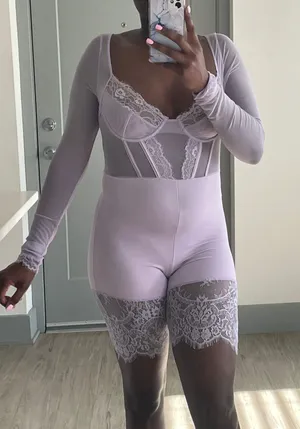 Honeybum Lavender Lace Romper thumbnail 1