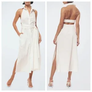 MISA Los Angeles Jessika White Halter Dress NWT Size M thumbnail 2