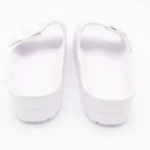 Womens White Platform Slide Sandals Chunky Buckle Strap Foam Slides Size 9 thumbnail 5