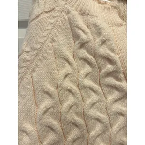 Petal Dew Womens‎ Cable Knit Split V-Neck Sweater Pale Peach Cream Size L Hygge thumbnail 2