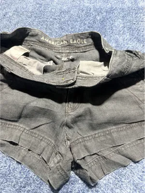 American Eagle Black Denim Shorts Size 0 thumbnail 2