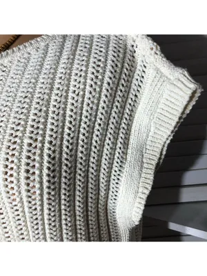 Frye sleeveless top crochet cable knit cream coquette romantic coastal cowgirl L thumbnail 8